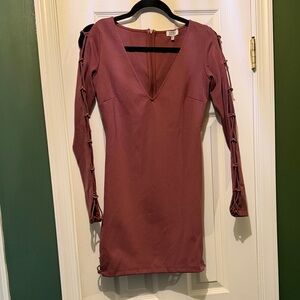 Tobi Dusty Rose Long Sleeve Dress